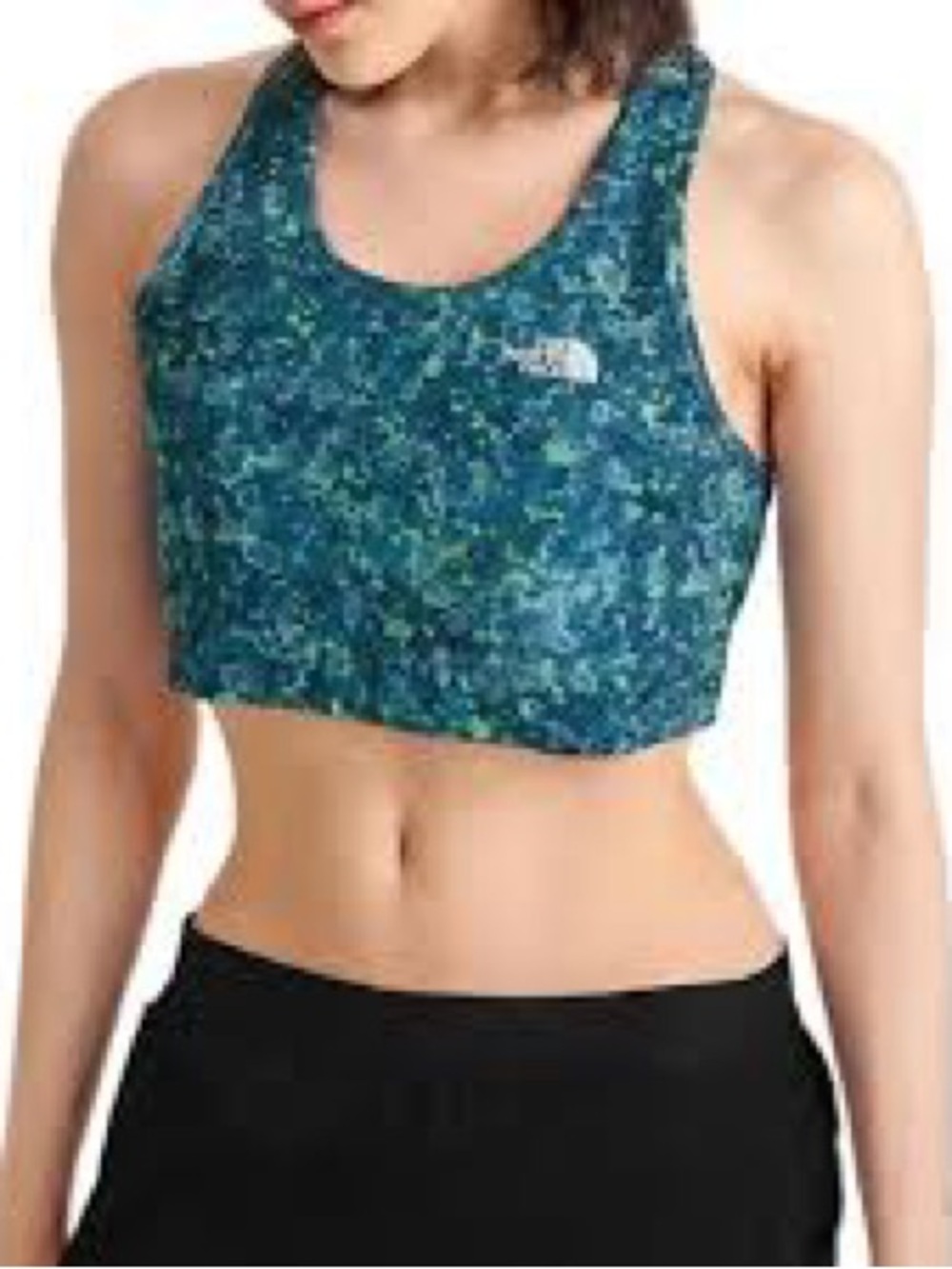 The North Face Teal Multi-Pattern Racerback Sports Bra